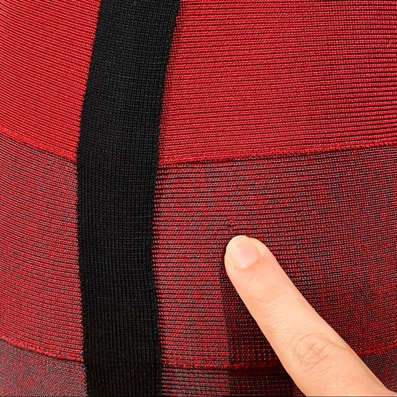 NWOT Herve Leger Amee Red Ombre Mini Dress, XS - Picture 12 of 16